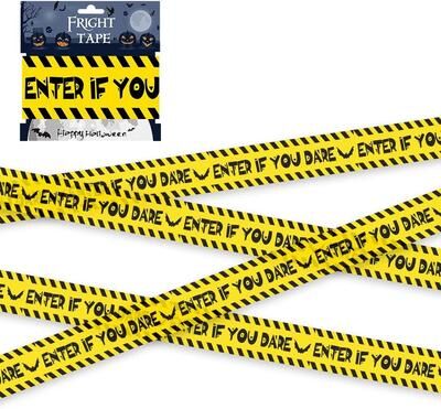 Uplift Essentials Halloween Caution Tape & Window Prop Set yellow