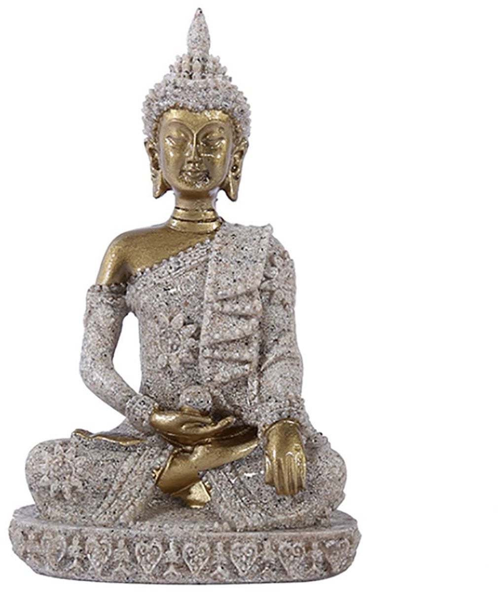 Allecto Meditatie Boeddha Standbeeld van Zandsteen voor op Tafel