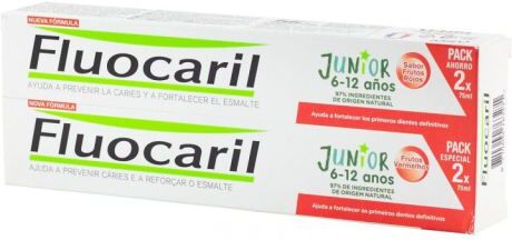 Fluocaril Junior Red Fruits Toothpaste 2 x 75 ml