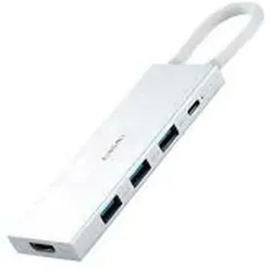 Xiaomi Nabe Typ C 5 In (USB-C, 5 Ports), Dockingstation + USB Hub, Grau, Weiss