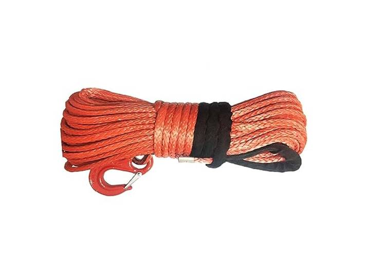 12 mm x 28 m synthetisches Windenseil aus UHMWPE-Faser mit Haken for ATV/UTV/4WD/4X4/OFFROAD(Orange)
