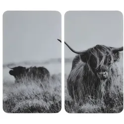 Wenko 2er-Set Herdabdeckplatte Universal »Highland Cattle« weiß, 30x4.5x52 cm