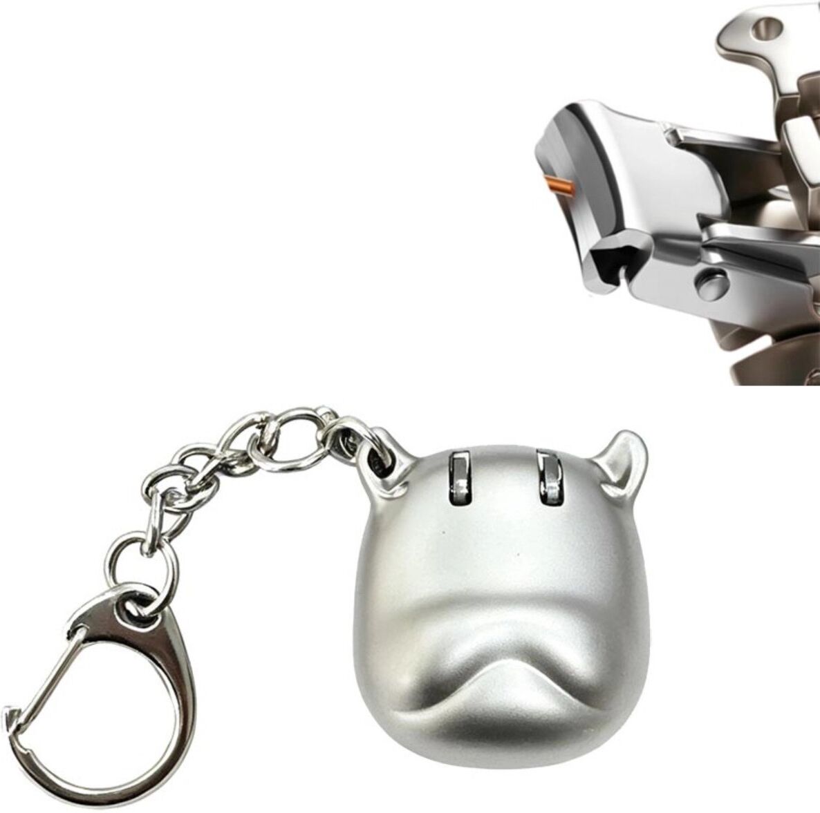 INF Puppy-Head tragbarer faltbarer Nagelknipser mit Schlüsselanhänger – Gehärteter Edelstahl, gebogene Klinge und rutschfeste Champagne
