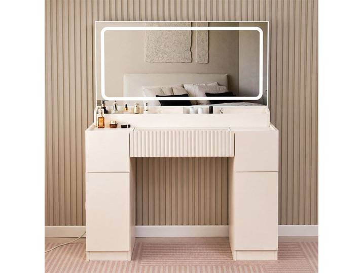 Milton & Oldbrook Coiffeuse avec Éclairage Livno beige