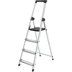Brasq, Leiter + Gerüst, Klappbare Aluminium-Haushaltsleiter (85 cm)