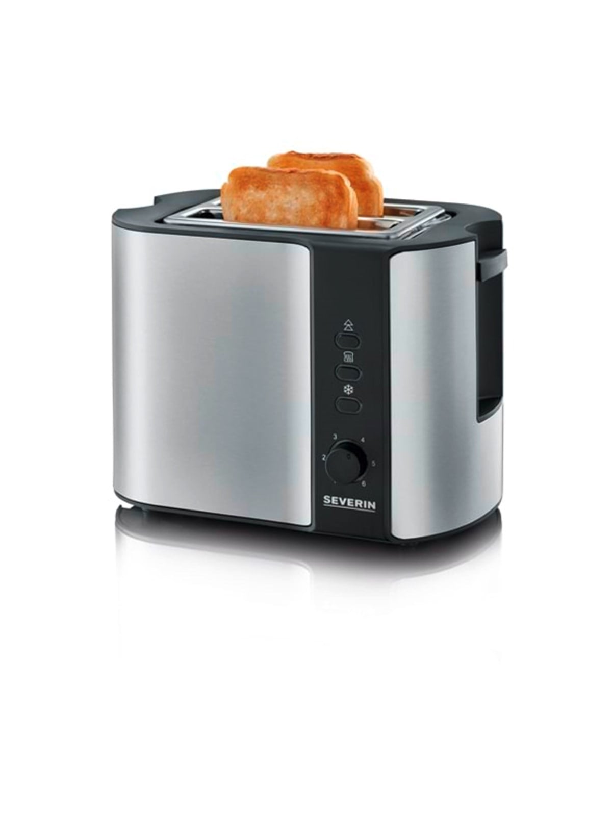 SEVERIN Toaster AT 2589 - Brushed Stainless Steel/Black