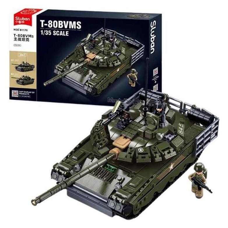 Sluban SL96038 - Kampfpanzer Modell T-80BVMs (2-in-1 Bausatz) (768Teile) (SL96038)