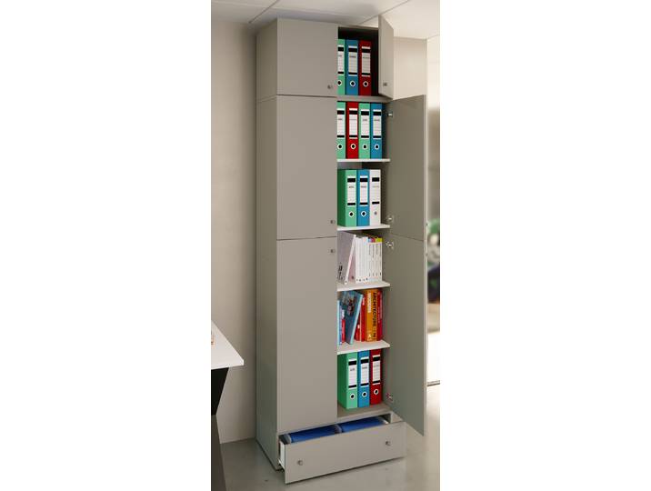 Aktenschrank mit Schubladen 240cm Grau/Grau