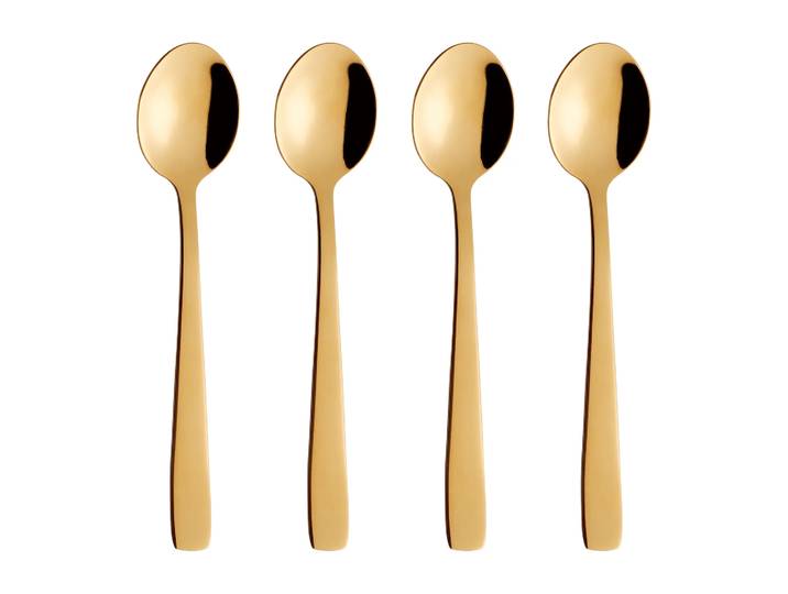Aida Raw koffielepel 4-pack Goud