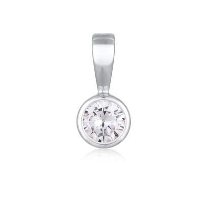 Kettenanhänger NENALINA "Solitär Zirkonia Damenkette Basic 925 Silber", silber, Schmuckanhänger, Damen, onesize,mit Stein, Silber 925 (Sterlingsilber), Kettenanhänger