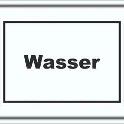 HB-Druck Wasser Schild mit Text Anschluss waagerecht A0 (841x1189mm)