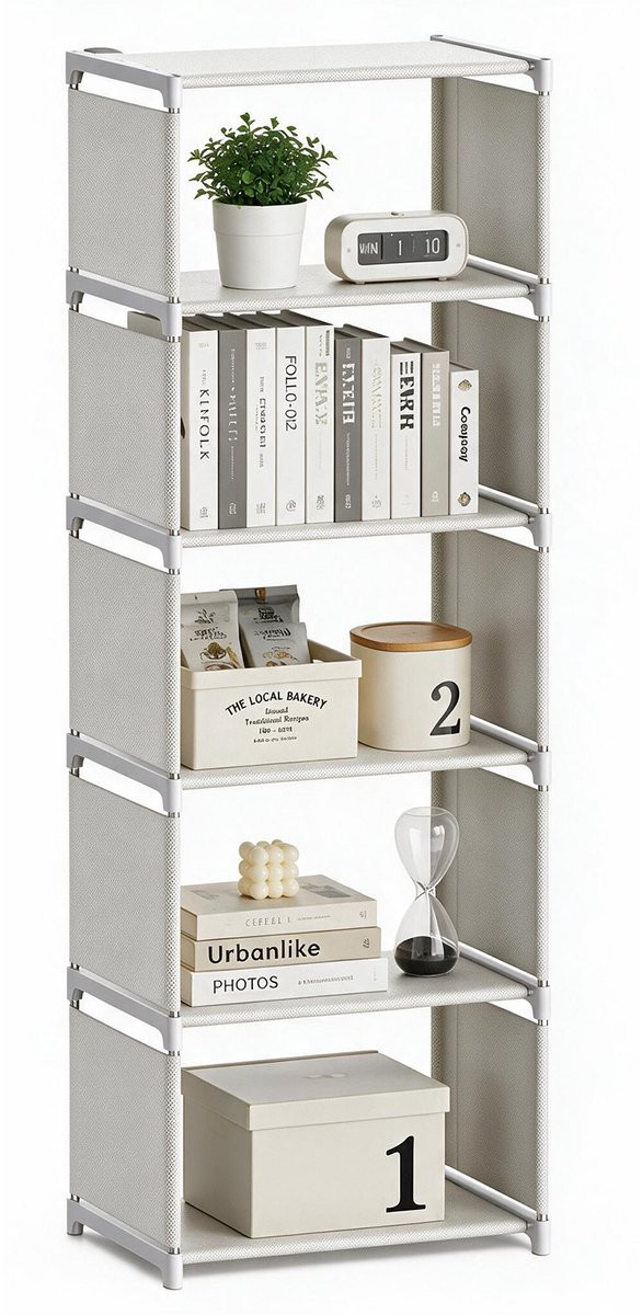 Arvioo Boekenkast met 5 lagen - Wit - Multifunctioneel opbergrek
