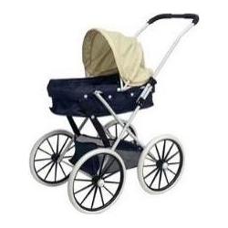 MADE Gondelkinderwagen mit grossen Rädern, Marineblau und Beige (250853)
