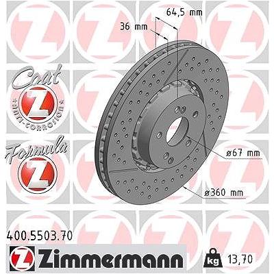 Zimmermann Bremsscheibe [Hersteller-Nr. 400.5503.70] für Mercedes-Benz