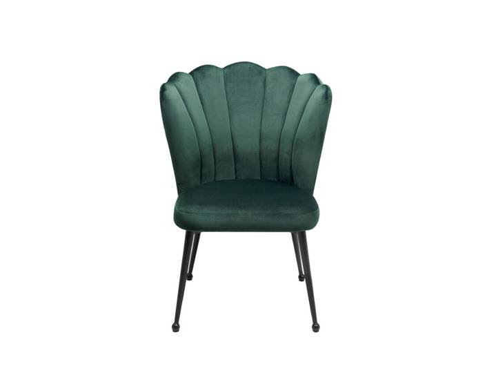 Stuhl Quinn Mikrofaser Samt dunkelgrün Gestell schwarz 55x92x50 cm