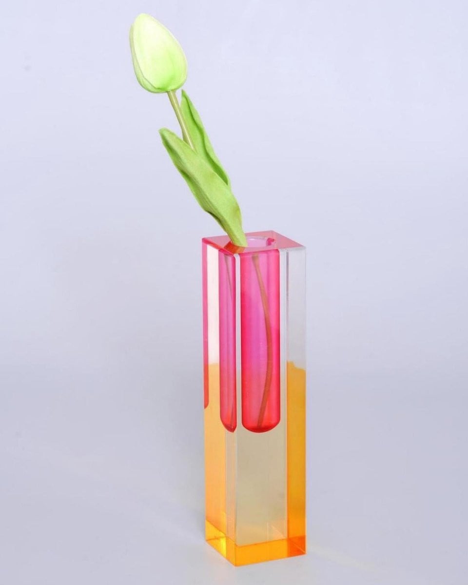 Moderne Acryl Bloemen Vaas voor Enkele Bloem Decoratie - Kleurrijk & Duurzaam