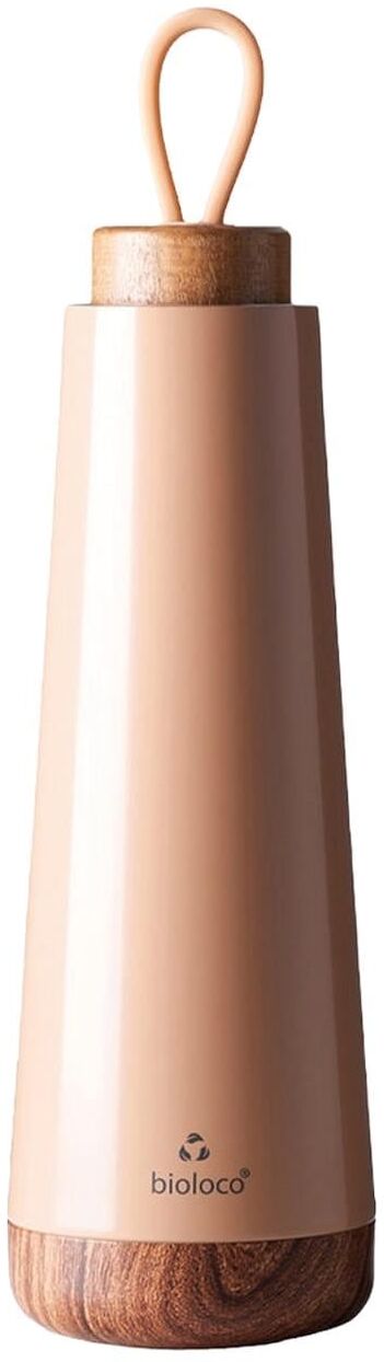 Thermoflasche "BioLoco loop 500 ml", beige (natur), Trinkflaschen, 500ml, Edelstahl, Silikon, Thermoflasche natur 500ml