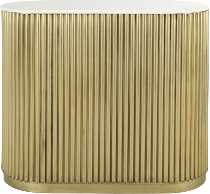 Maisons du Monde Mueble bar de metal ondulado acabado latón