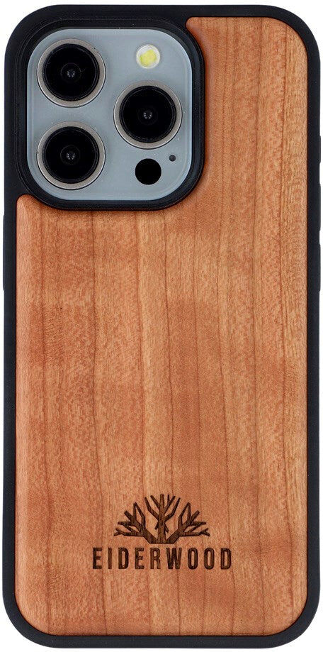 iPhone 15 Pro - EIDERWOOD Magnetisk Træcover - MagSafe Kompatibel - Kirsebærtræ