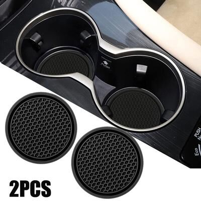 Friendly Fresh Finds Universal Black Car Auto Cup Holder Coasters Anti Slip Pads Interior Accessories Fits Perfectly Universal Black Car Auto Cup Holder Coasters Anti Slip Pads Interior Accessories Fits Perfectly
