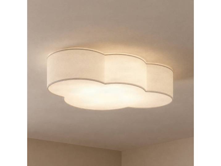 Deckenlampe Cloud TK Lighting, dimmbar, weiß / opal, für Wohn- / Esszimmer, Textil / Stoff / Seide, Junges Wohnen, Deckenlampe