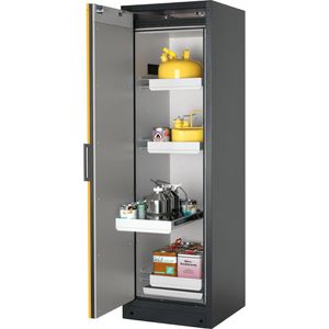 asecos Gefahrstoffschrank Q-Classic 90, 30088, mit 4 Auszügen, Feuerwiderstand Typ 90, gel, (B/H/T) 59,9 x 196 x 62cm