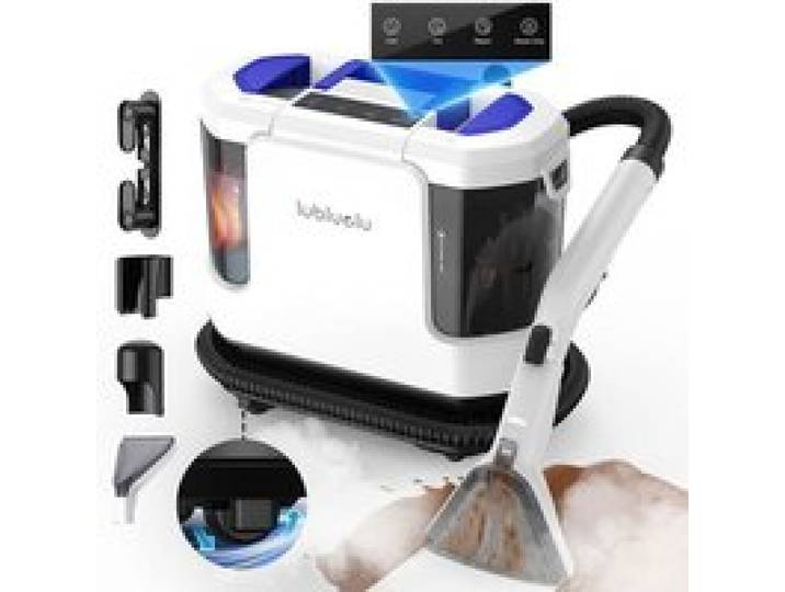 Lubluelu V11 Nettoyeur Vapeur 30kPa 1900W Aspirateur Laveur Tissus Double Réservoir 1 9L+1 1L 4 Modes Écran Tactile