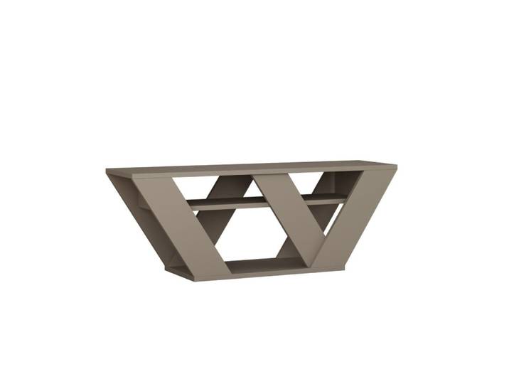 Meuble tv 3 étagères - l110 cm - taupe
