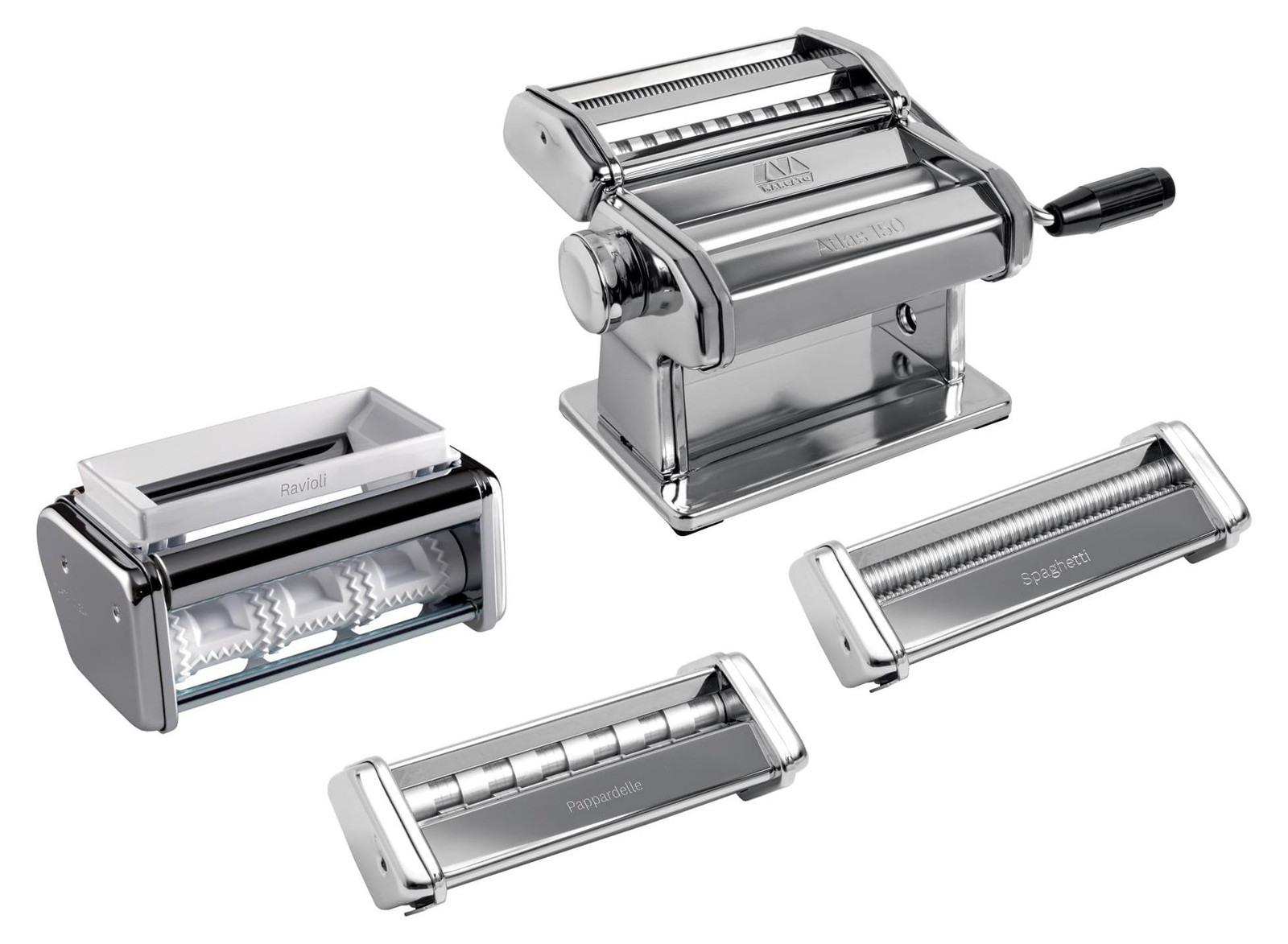 Famanu Pasta-machine van verchroomd staal met set voor verschillende soorten pasta, B/D/H: 20 x 20 x 15 cm