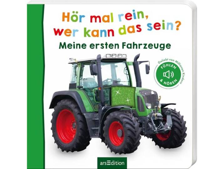 Hör mal rein, wer kann das sein? – Meine ersten Fahrzeuge: Fühlen und Hören Hochwertiges Pappbilderbuch mit 5 realistischen Sounds und Fühlelementen für Kinder ab 6 Monaten