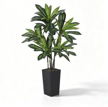 Garvee 5FT Artificial Dracaena Tree with Tall Planter, Tall Faux Plant in Pot for Home Office Porch Decor, Easy Assembly