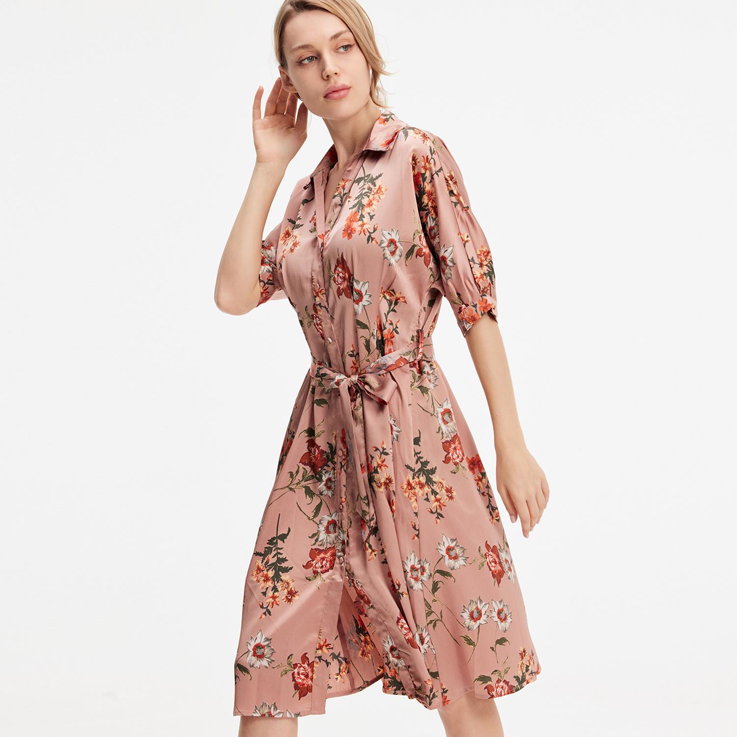 Hemdkleid mit Blumendruck