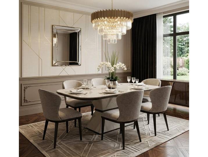 JVmoebel Essgruppe Esszimmer set Esstisch 6x Stühle Moderner Stil Robust Hochwertig Edel, (7-tlg), Made in Europa