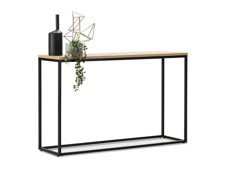 [en.casa] Konsolentisch Kittilä, Eichefarben, Metall, 100x80x30 cm, Wohnzimmer, Wohnzimmertische, Konsolentische