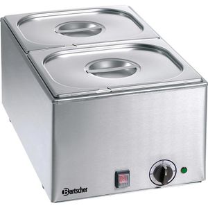 Bartscher Bain-Marie 200232, 1200 Watt, Edelstahl, 2x 1/2 GN, Tiefe 150 mm