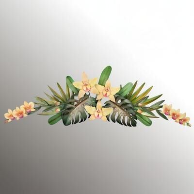 Copper Art Inc. Orchid Swag Wall Art , Orange