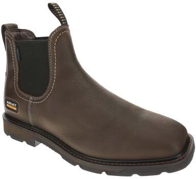 Ariat Groundbreaker Chelsea Wide Square Toe WP - Mens 12 Brown Boot D