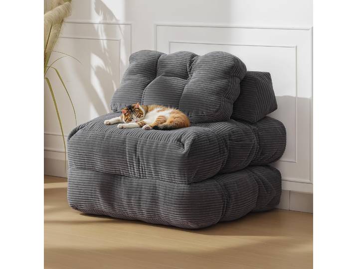 Canapé-lit pliant, chaise-lit Convertible avec oreiller, matelas pliable avec Support arrière, chaise-lit confortable au sol, salon