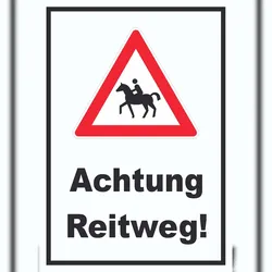 HB-Druck Achtung Reitweg Schild A4 (210x297mm)