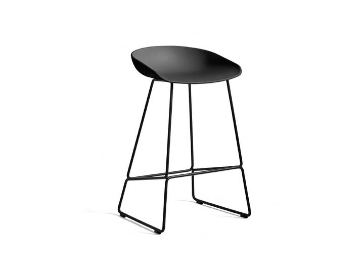 HAY - About A Stool AAS 38 Barhocker H 76, black 2.0 (Filzgleiter)