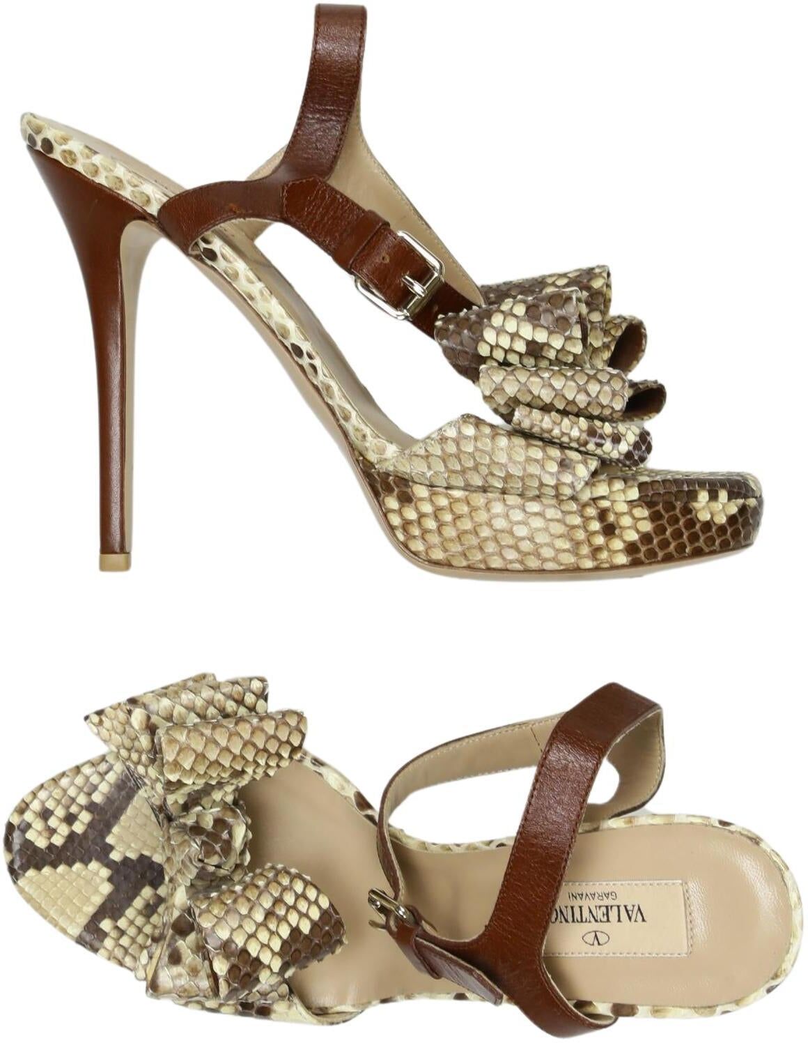 Valentino Garavani Damen Sandalen, Braun, Gr. EU 37, Leder - Second Hand