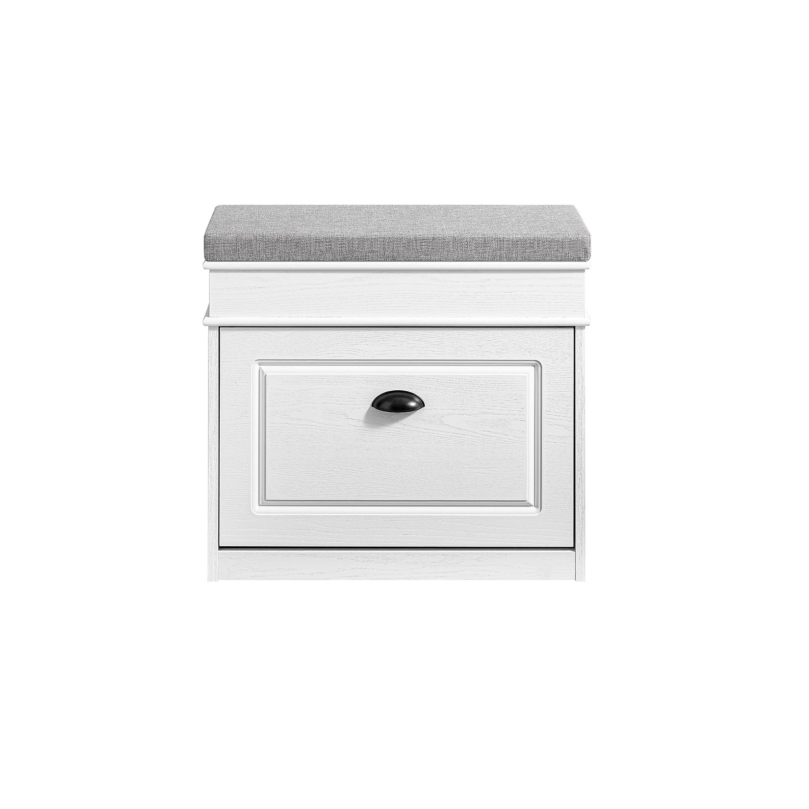 SoBuy Schuhbank mit 1 Schublade Weiß 61x24x51cm Funktional