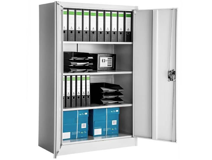 Aktenschrank mit 4 Böden 140x90x40cm - grau