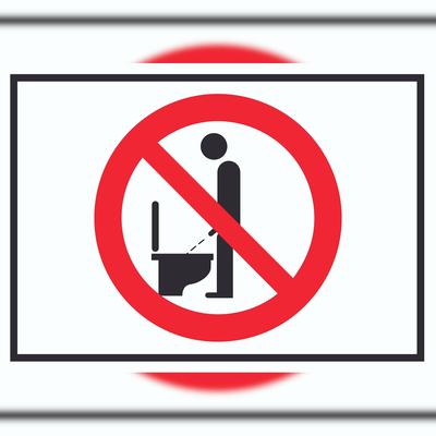 HB-Druck Bitte im Sitzen pinkeln Symbol Schild A5 (148x210mm)