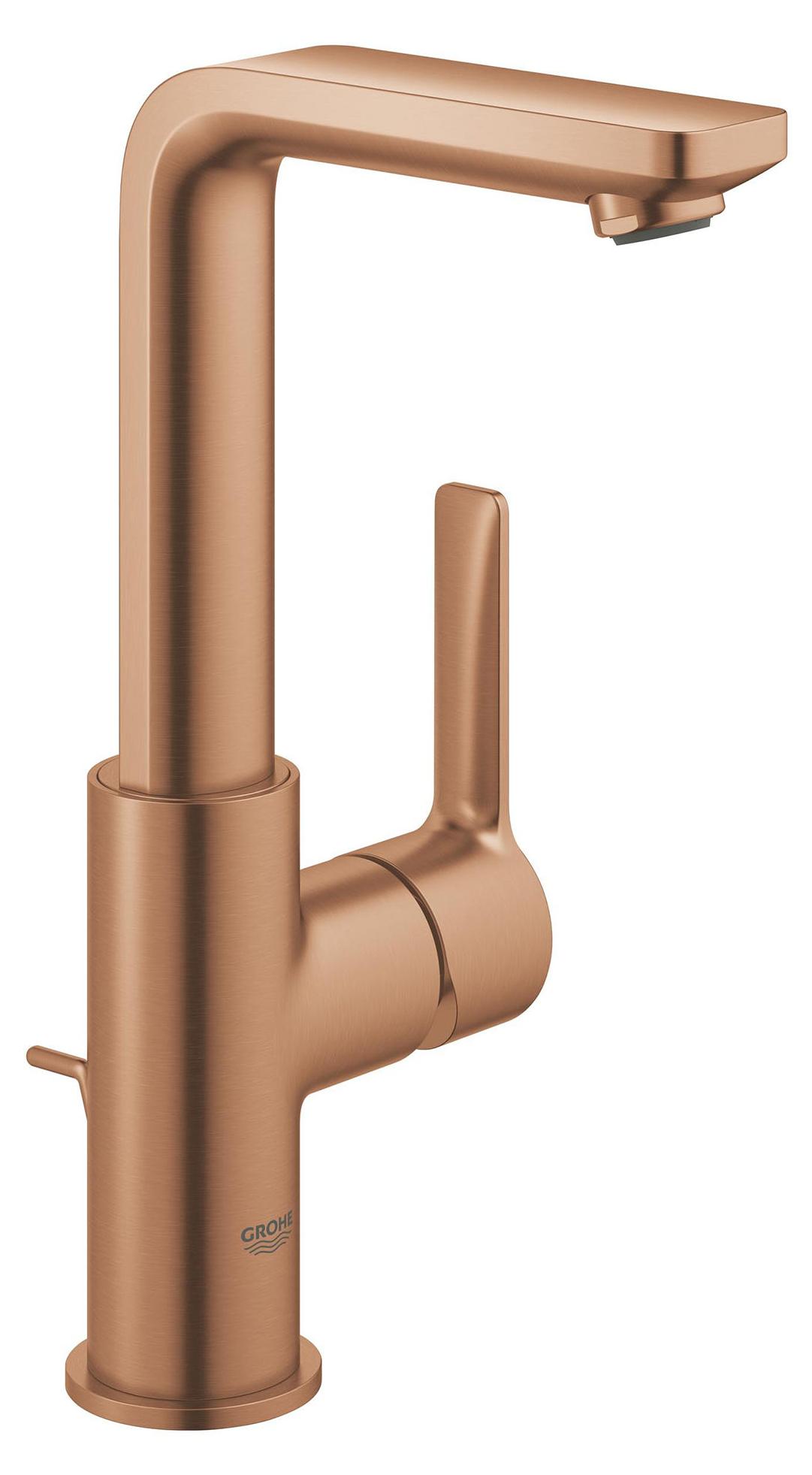 GROHE Einhebelmischer für Waschtisch, Lineare Serie, Größe L, mit Ablauf - Warm Sunset gebürstet - 23296DL0