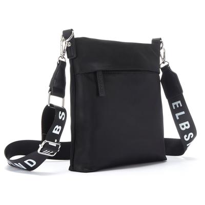 Umhängetasche ELBSAND "Schultertasche, Minibag, Crossbody Bag, Damentasche", Damen, Gr. B/H/T: 23cm x 25cm x 4cm, schwarz, Stoff, Textil, unifarben, Taschen Umhängetasche, Handtasche Damen zum Umhängen aus weichem Material VEGAN