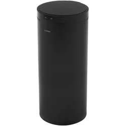 MÜLLEIMER mit Sensor 40L rund aus Stahl Schwarz