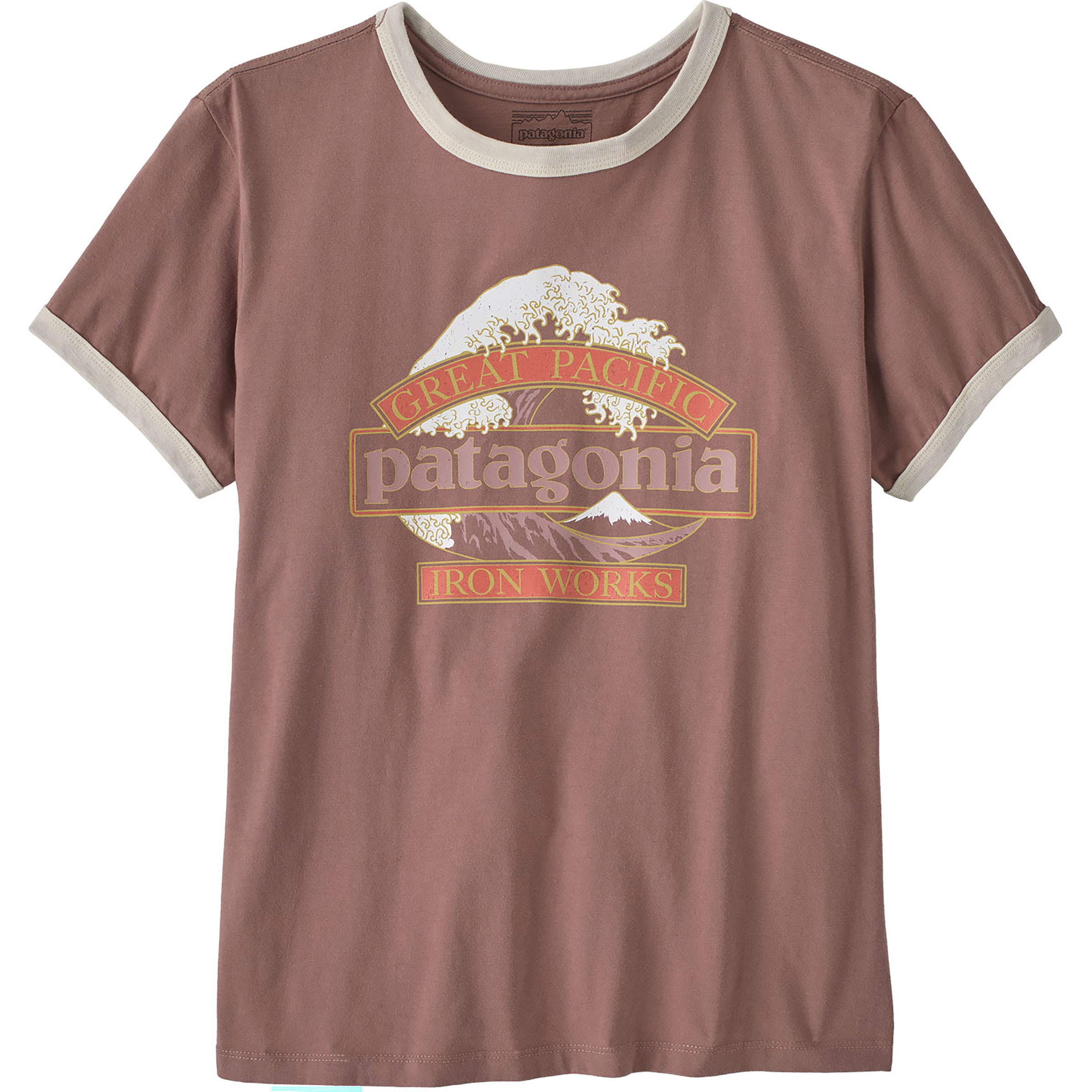 Patagonia Great Waves Ringer Damen T-Shirts braun Größe L Lifestyle Hautfreundlich