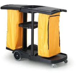 Reinigungswagen, Putzwagen, Sackhalter, 2 Böden