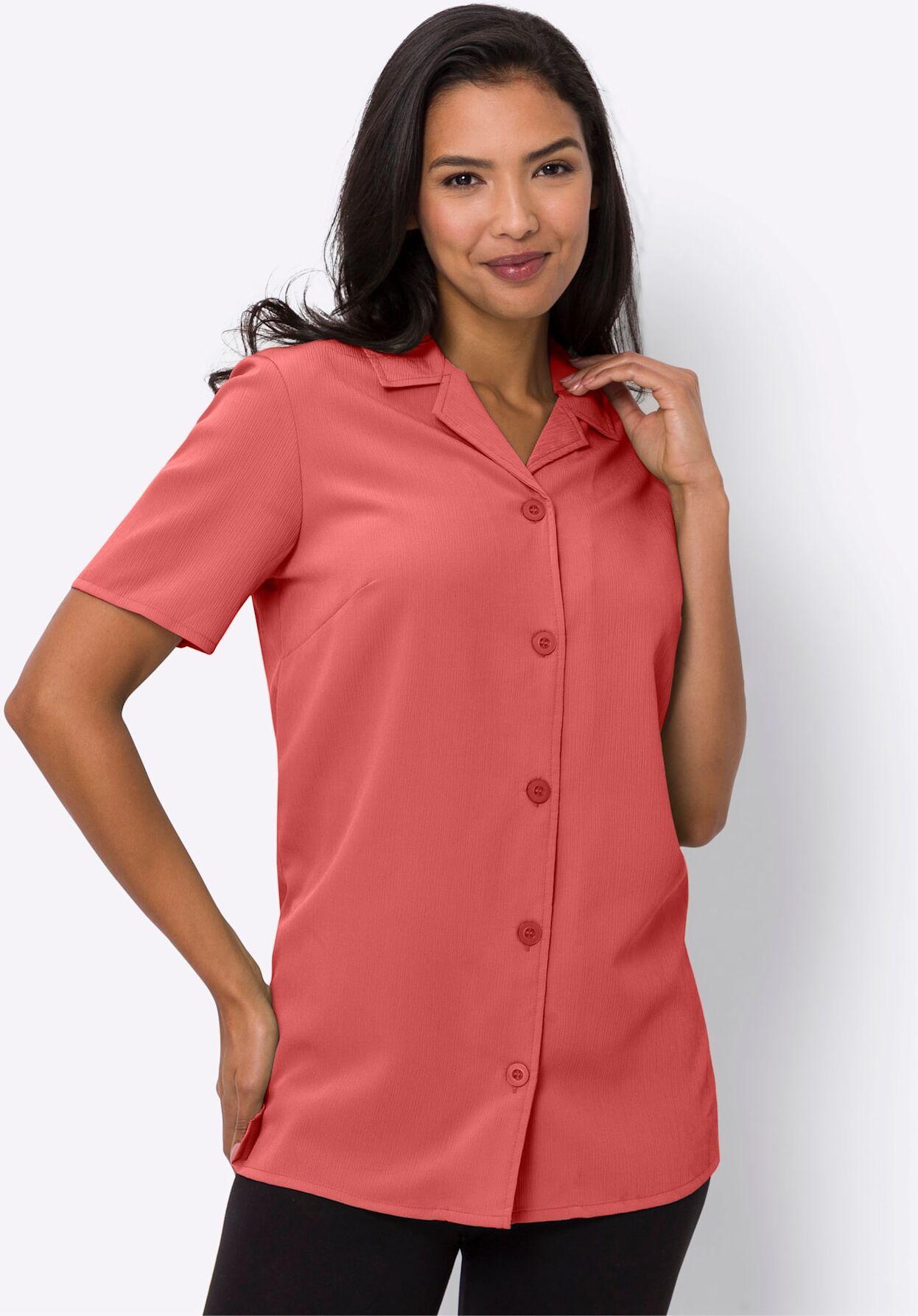 Blusenjacke, Damen, Gr. 38, pink (grapefruit), 100% Polyester, unifarben, Jacken Blusenjacke grapefruit 38